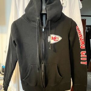 Kansas City Chiefs Hoodie Black Red Full Zip Medium NFL TEAM APPAREL
